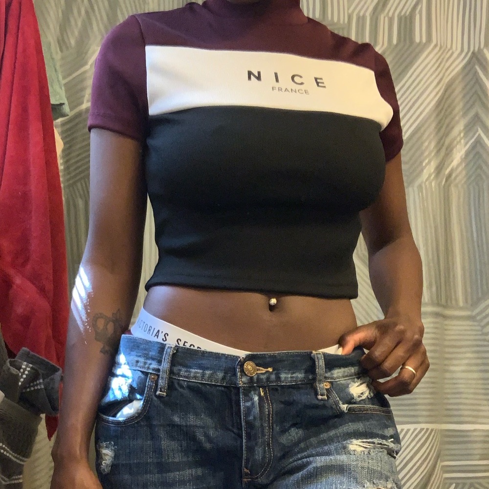 Burgundy top